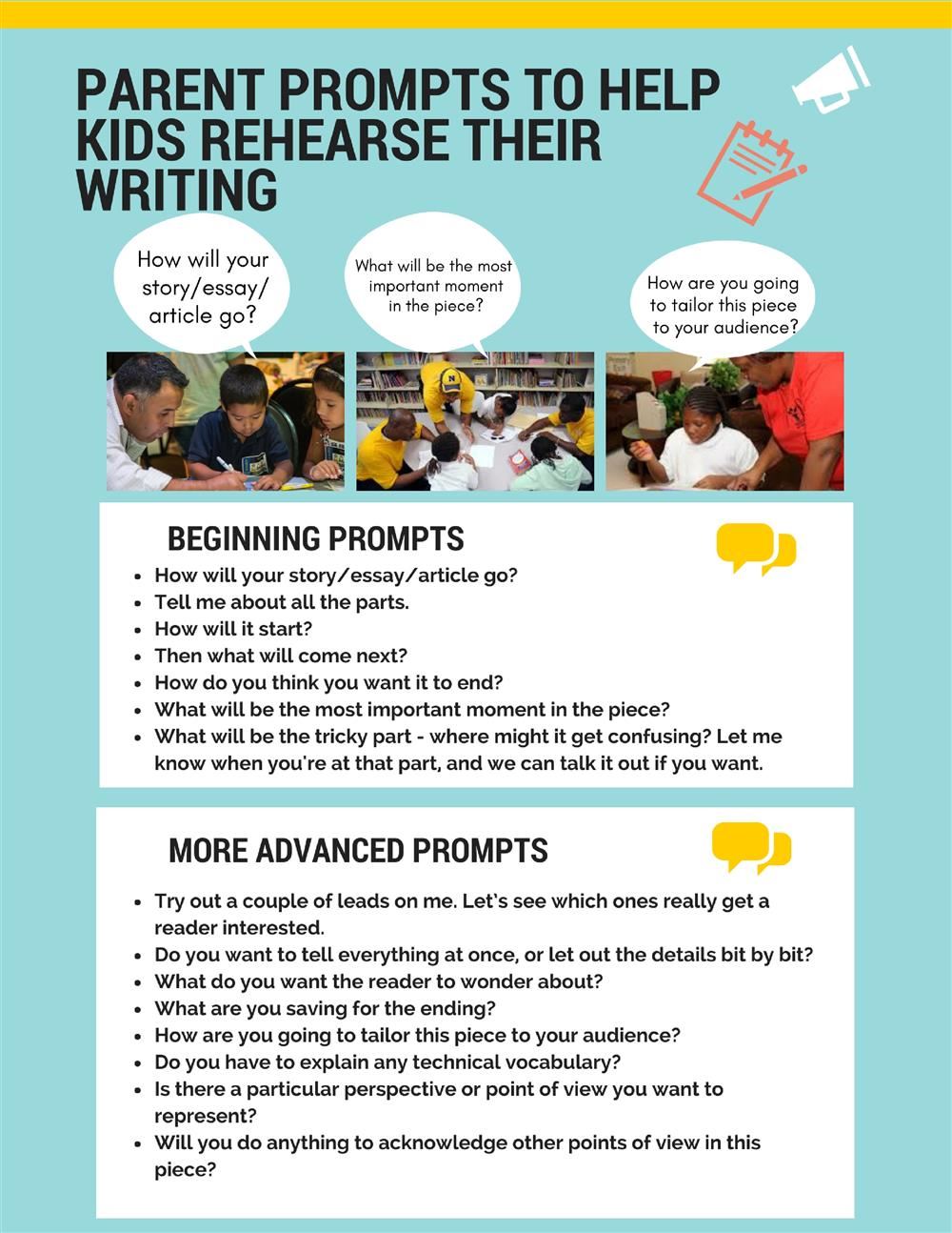 Parent prompts for writing